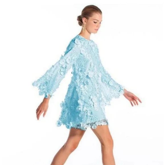 NWT Mestiza x Free People Flora Mini Dress in Aqua Blue size XS - Picture 4 of 8